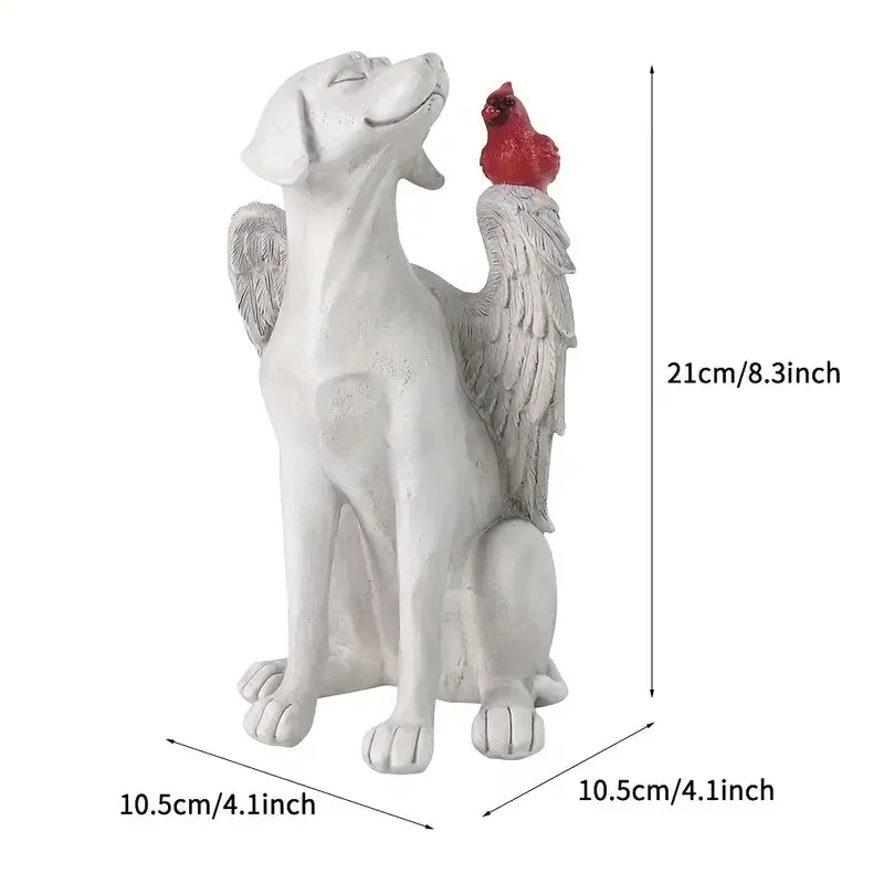 White Dog Sculpture, Peaceful Sleeping Puppy Figurine, Garden Decor for Outdoor Patio, Home Decoration, Realistic Animal Statue