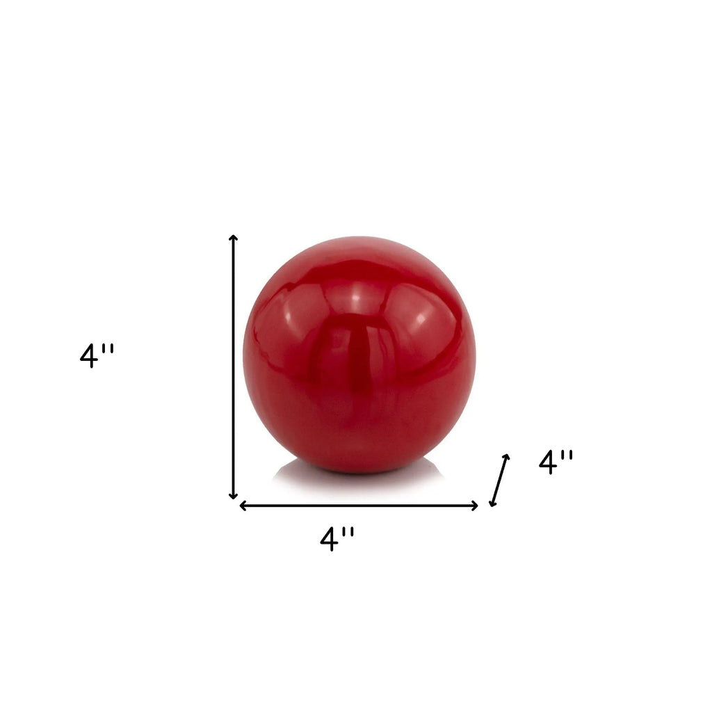 HMS 4\" Red Aluminum Luxury Orb Tabletop Sculpture Handicraft Metal Deer Design for Home Wall Decor Modern Wedding Art