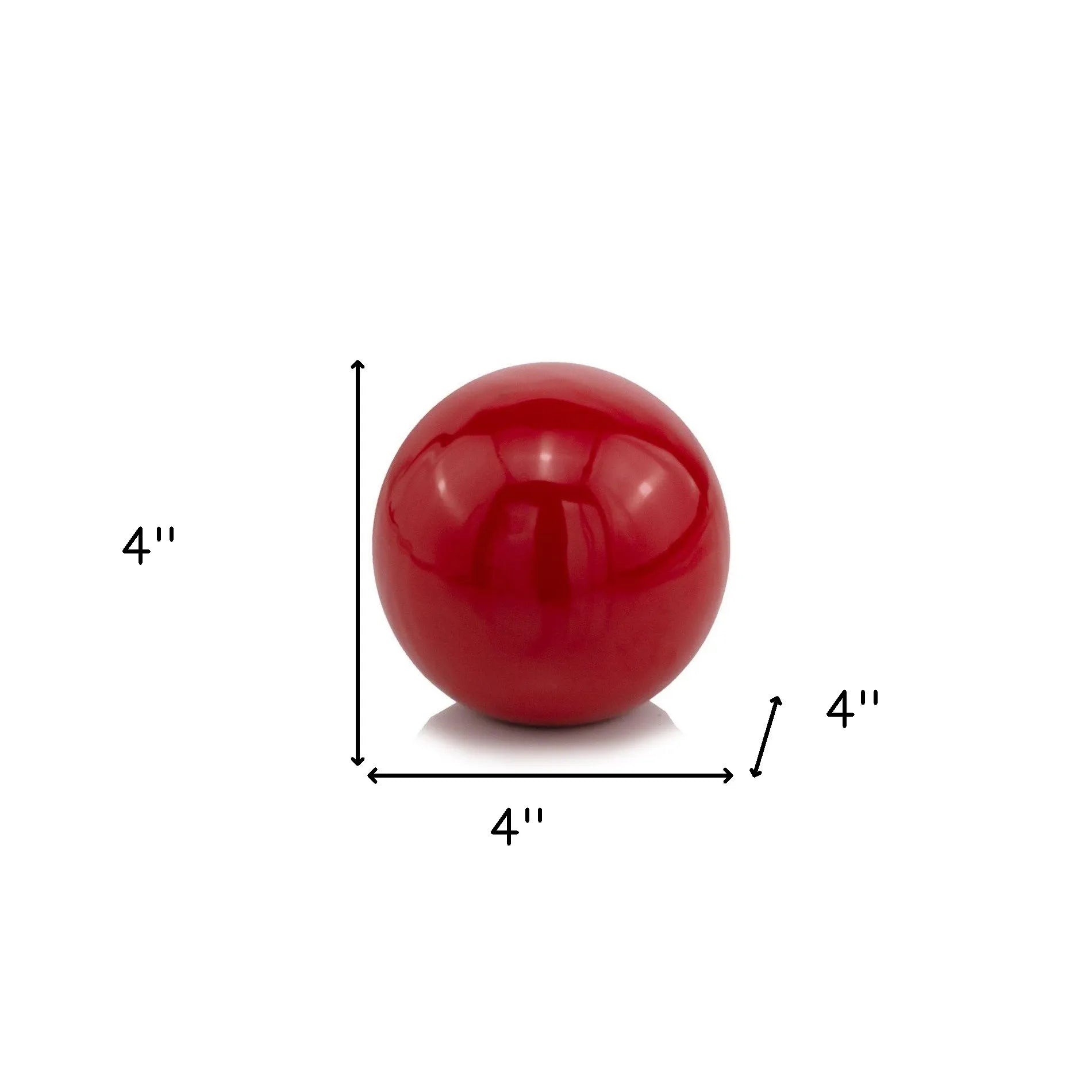 HMS 4\" Red Aluminum Luxury Orb Tabletop Sculpture Handicraft Metal Deer Design for Home Wall Decor Modern Wedding Art