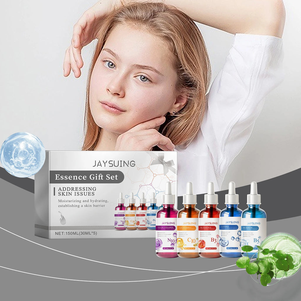 Jaysuing 5-Piece Daily Repair Serum Gift Box 50ml Facial Moisturizing and Hydrating Squalane Home Use Glow Serum
