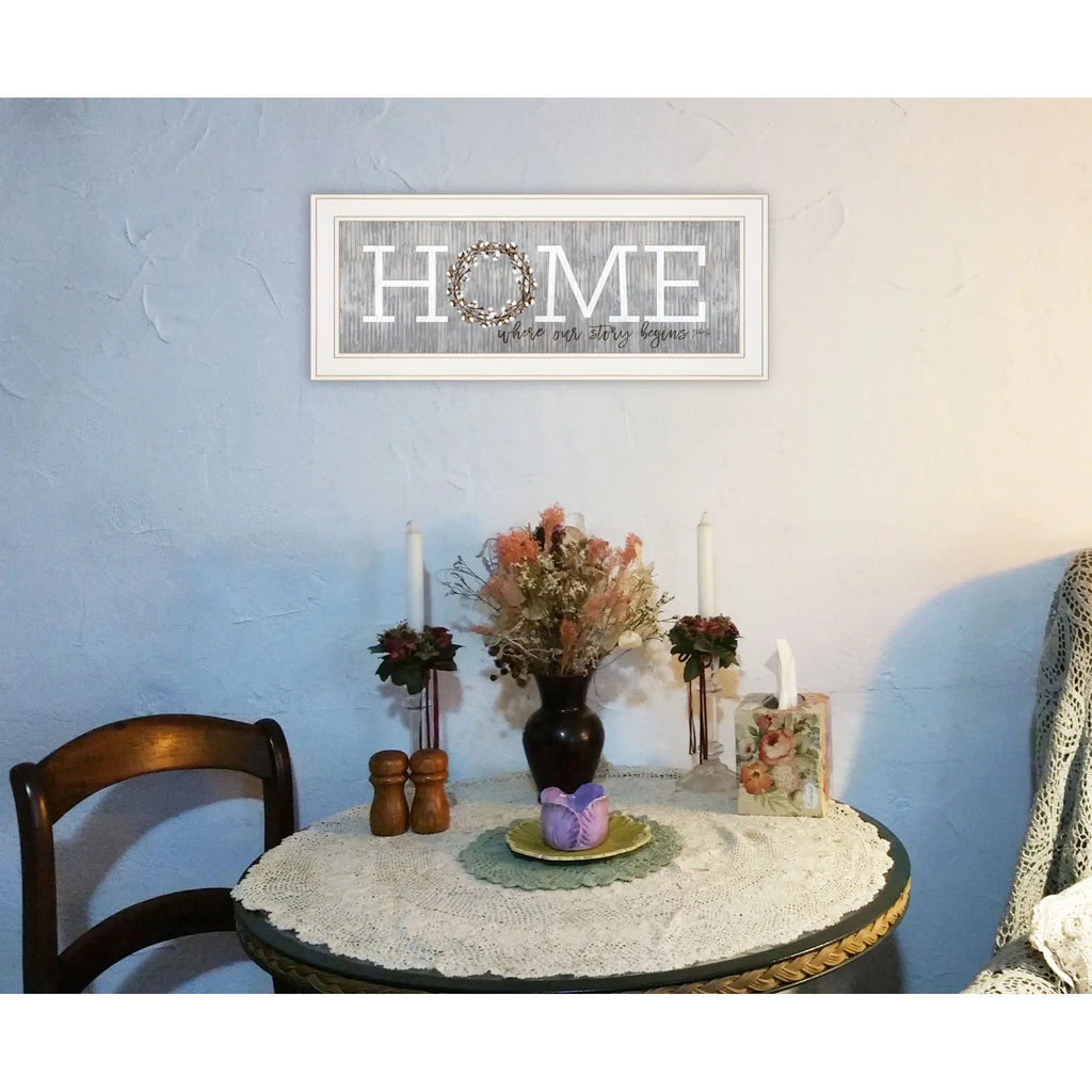 HMS Home White Framed Wall Art-where Our Story Begins