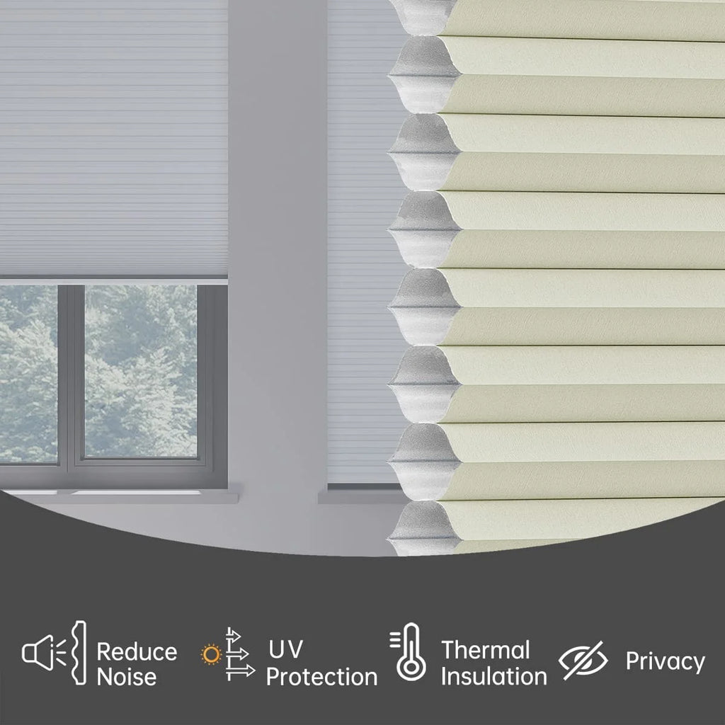Blackout Cordless Cellular Shades Pull Down Honeycomb Blinds  Custom Side Window Treatment for Home Office Living Room