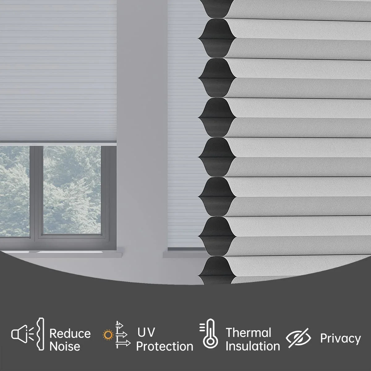 Blackout Cordless Cellular Shades Pull Down Honeycomb Blinds  Custom Side Window Treatment for Home Office Living Room