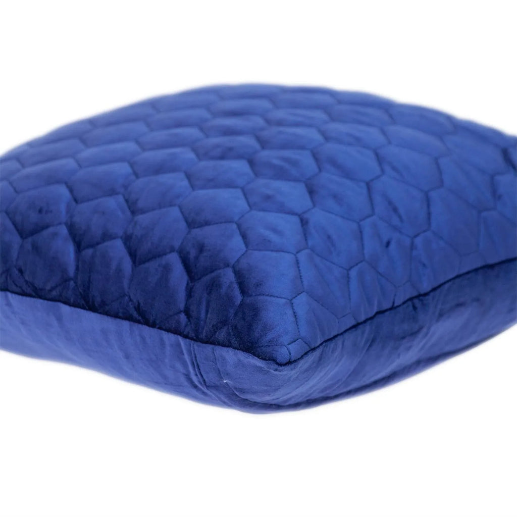 HMS Blue Geometric Quilted Velvet Throw Pillow Decorative Silk Cushion for Living Room Sofa Home Use Christmas Pattern Foam