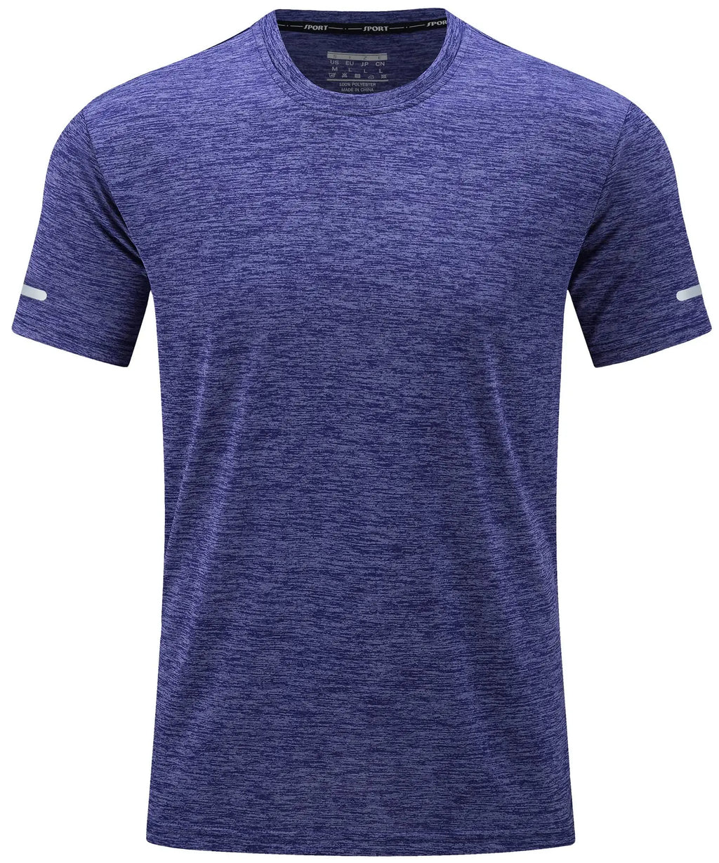 TACVASEN Quick Dry Summer T-shirts Mens Running Jogging T-shirts Crew Neck Athlete Sports Gym Fitness Pullover Reflective Shirts