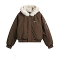 American Sle Cleanfit Thiened ort Cotton Jaet Men's Casual Faion Winter Warm Coat with Fur Collar Outdoor Wear