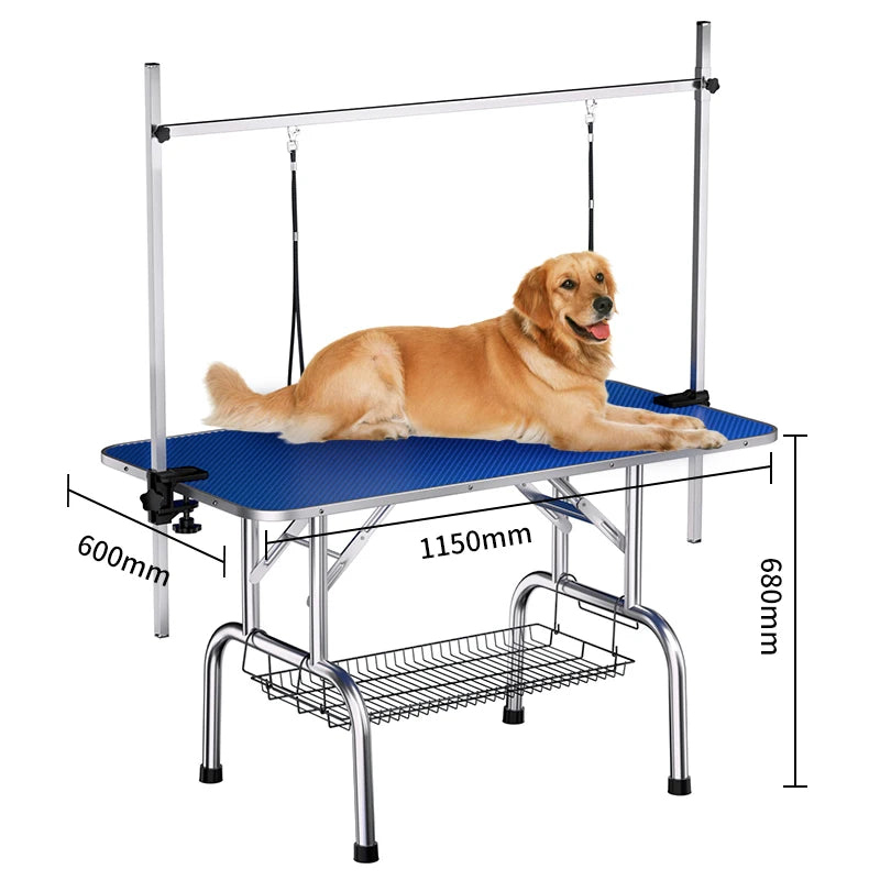 Easy-Clean Stainless Steel Dog Grooming Table for Home, Salon, and Professional Grooming