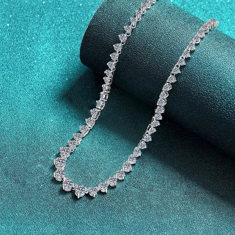 Gorgeous Full Diamond Stackable Pendant Women's 12.1CT Moissanite PT950 Platinum - Hand-finished, neck-fitting, comfortable wear
