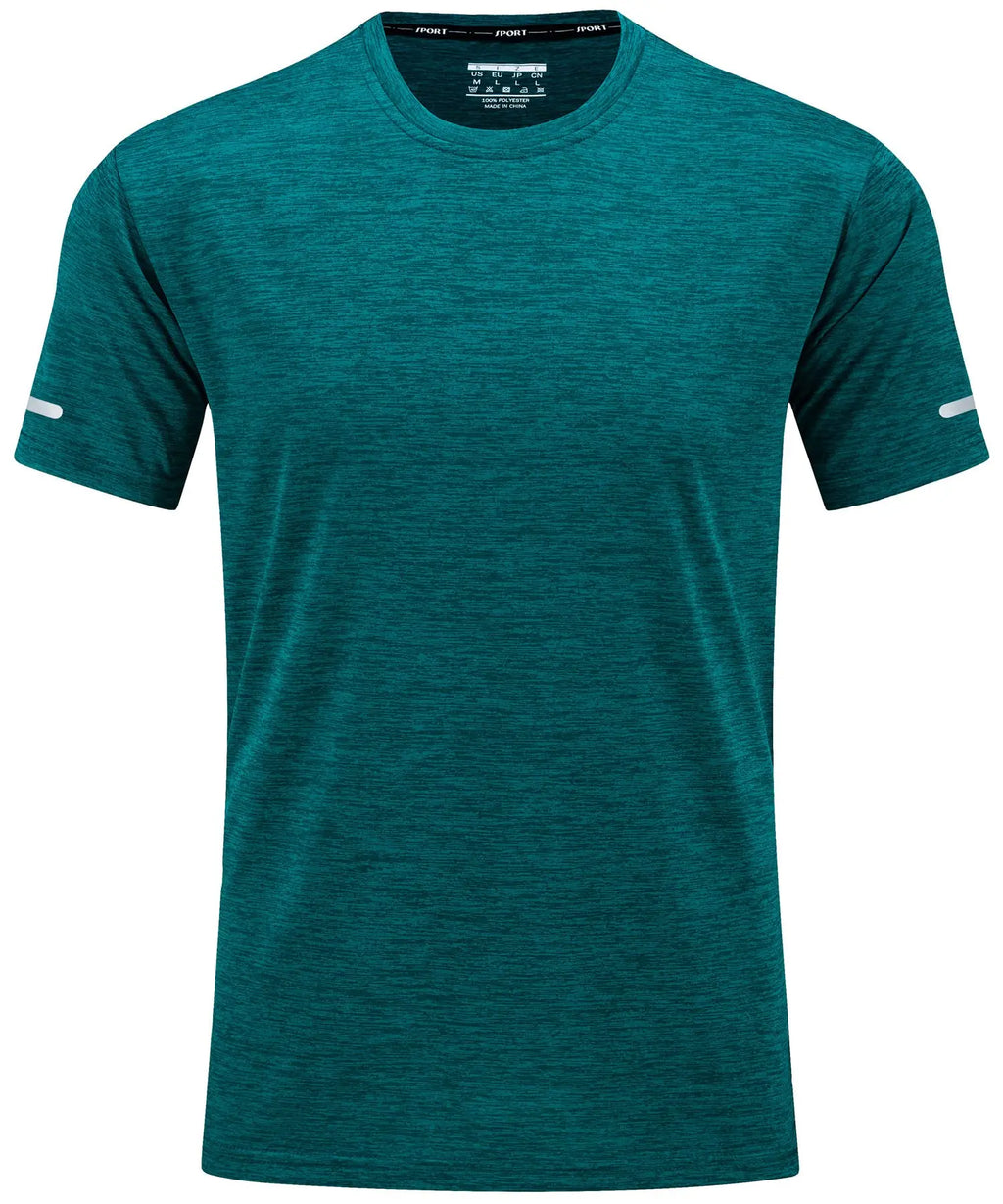 TACVASEN Quick Dry Summer T-shirts Mens Running Jogging T-shirts Crew Neck Athlete Sports Gym Fitness Pullover Reflective Shirts