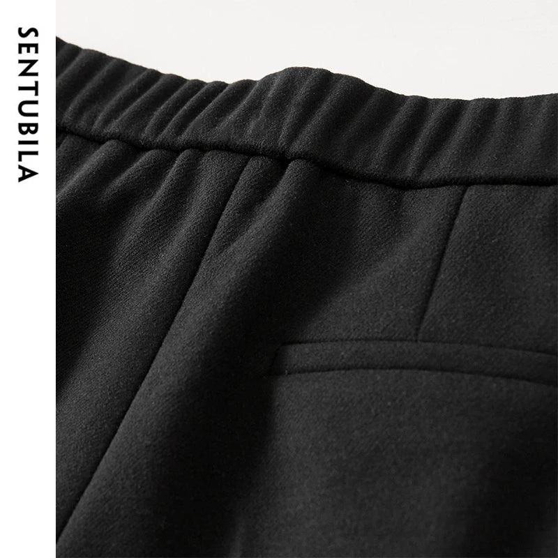 SENTUBILA Straight Ankle-length Women Pants 2026 Winter Slim Fit Thick High Waist Warm Solid Office Lady Pencil Pant 144K56987