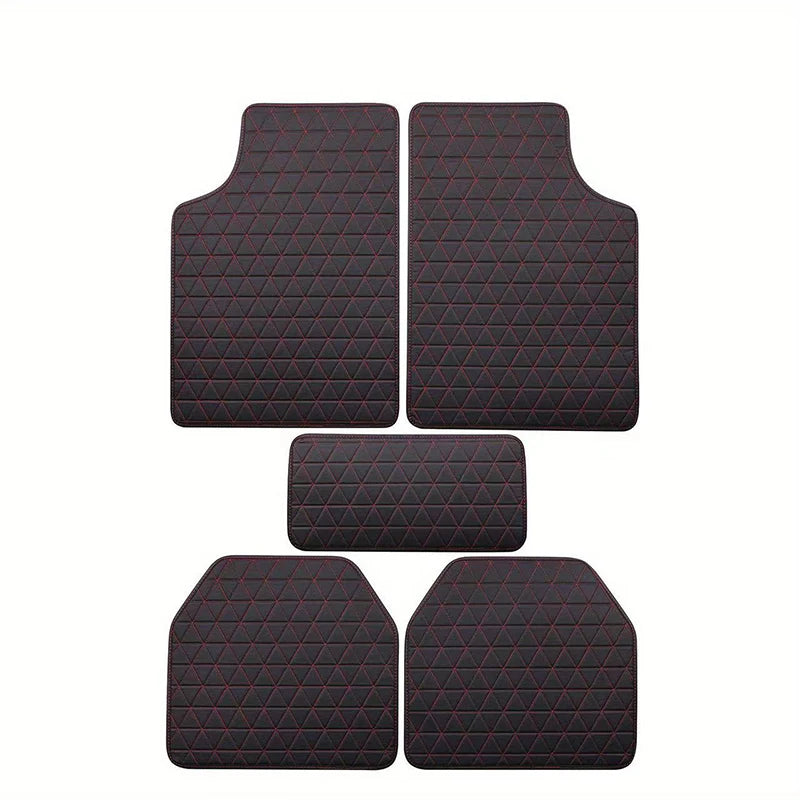 Universal Car Floor Mats Waterproof Wear-resistant 5Pcs Universal Quality Auto Foot Pad Protector Car Interior Accessories ﻿