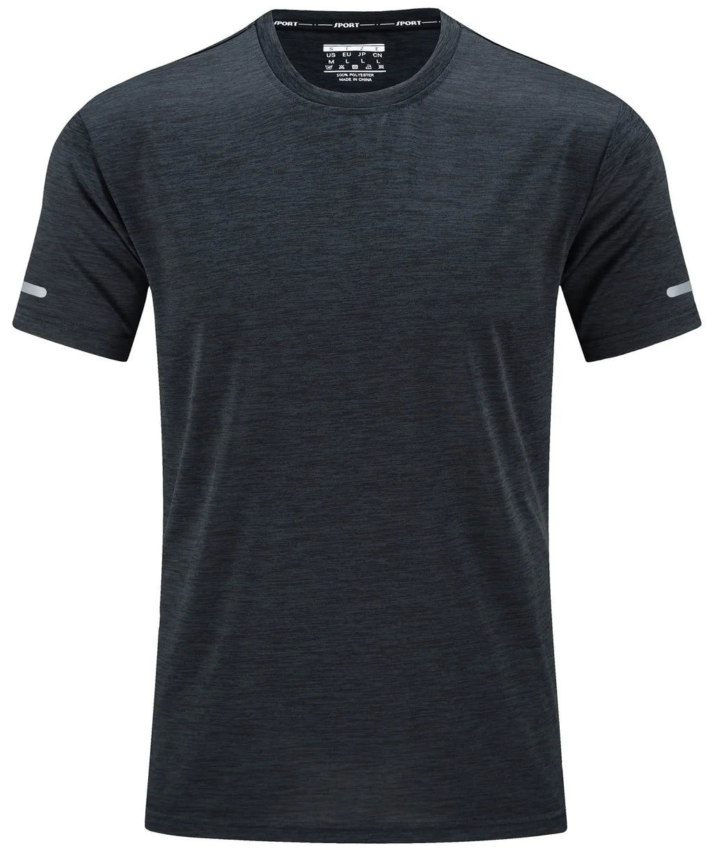TACVASEN Quick Dry Summer T-shirts Mens Running Jogging T-shirts Crew Neck Athlete Sports Gym Fitness Pullover Reflective Shirts
