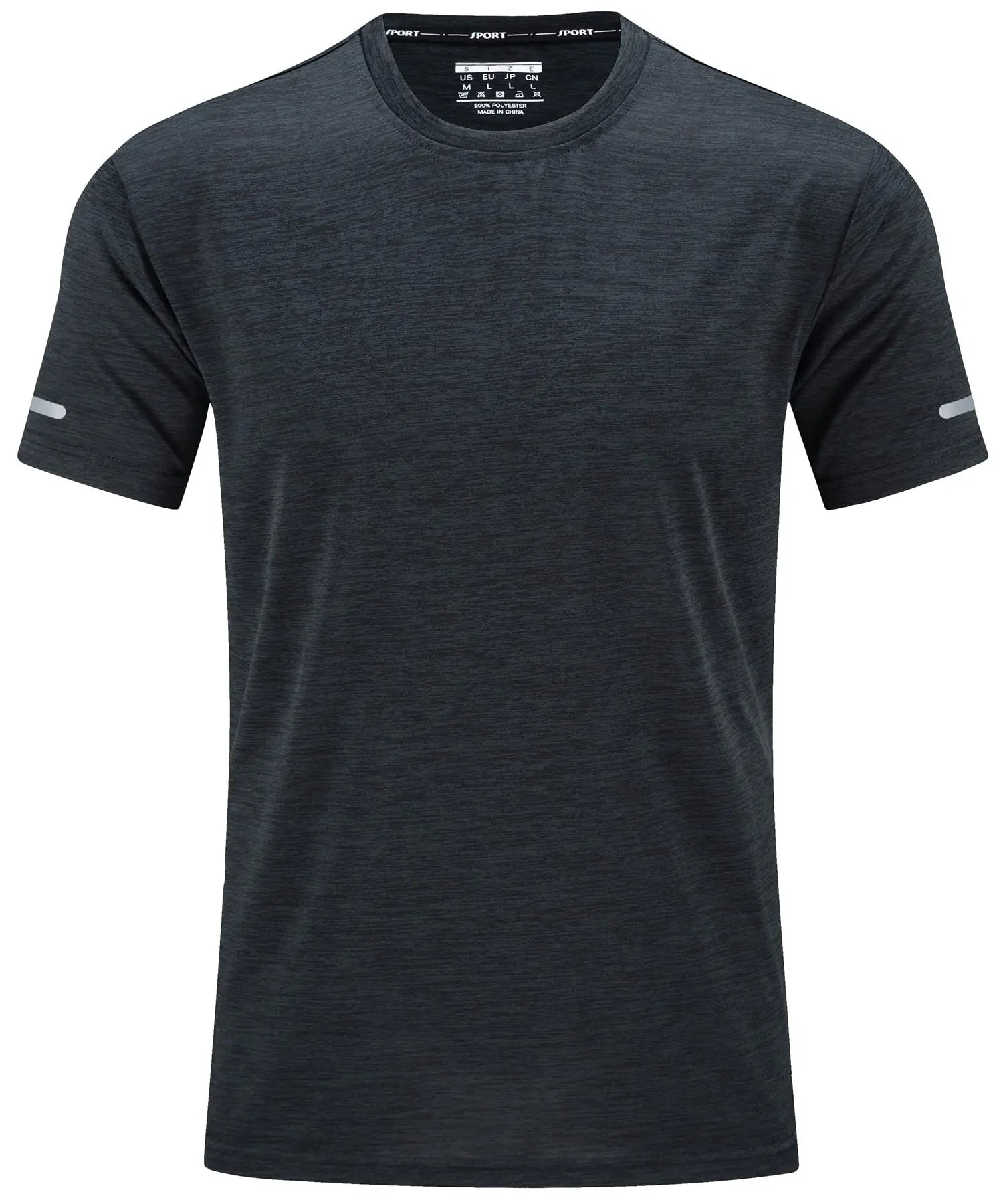 TACVASEN Quick Dry Summer T-shirts Mens Running Jogging T-shirts Crew Neck Athlete Sports Gym Fitness Pullover Reflective Shirts