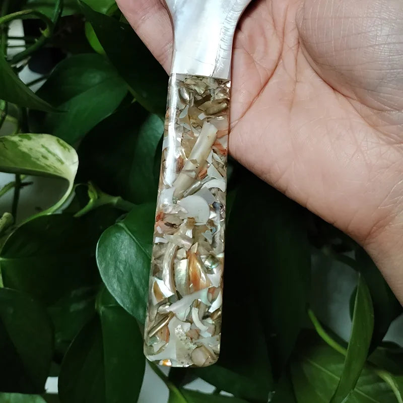Mother of Pearl Rice Spoon Natural Shell Rice Paddle Heat Resistant Rice Cooker Spoon MOP Scoop for Home Kitchen Tool