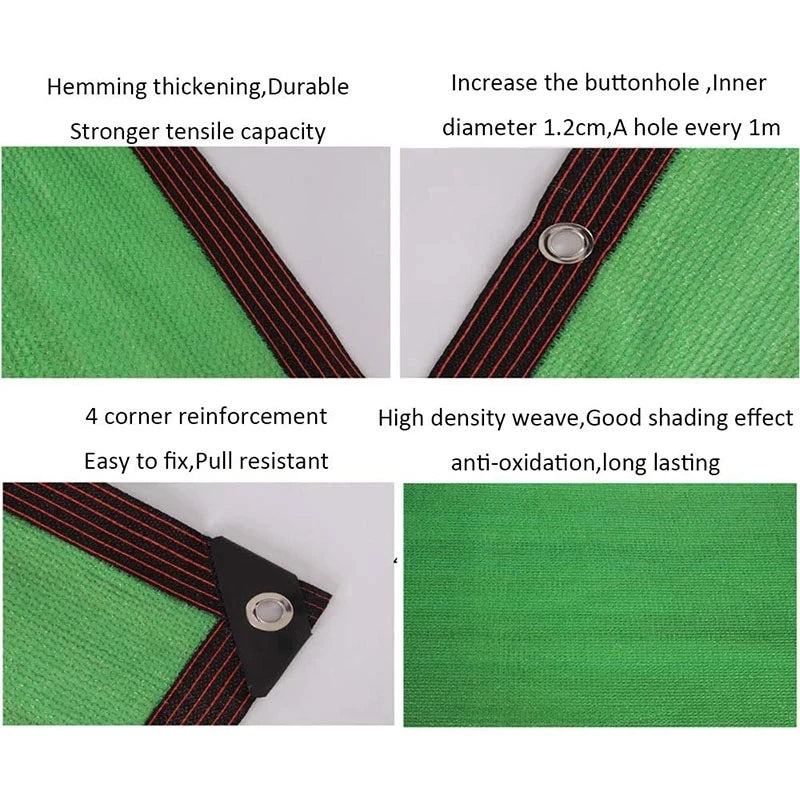 4x6m  12-pin Sunshade Net Anti-ultraviolet Awning Plant Cover Net for Outdoor Garden Courtyard Swimming Pool Balcony Shade Cloth