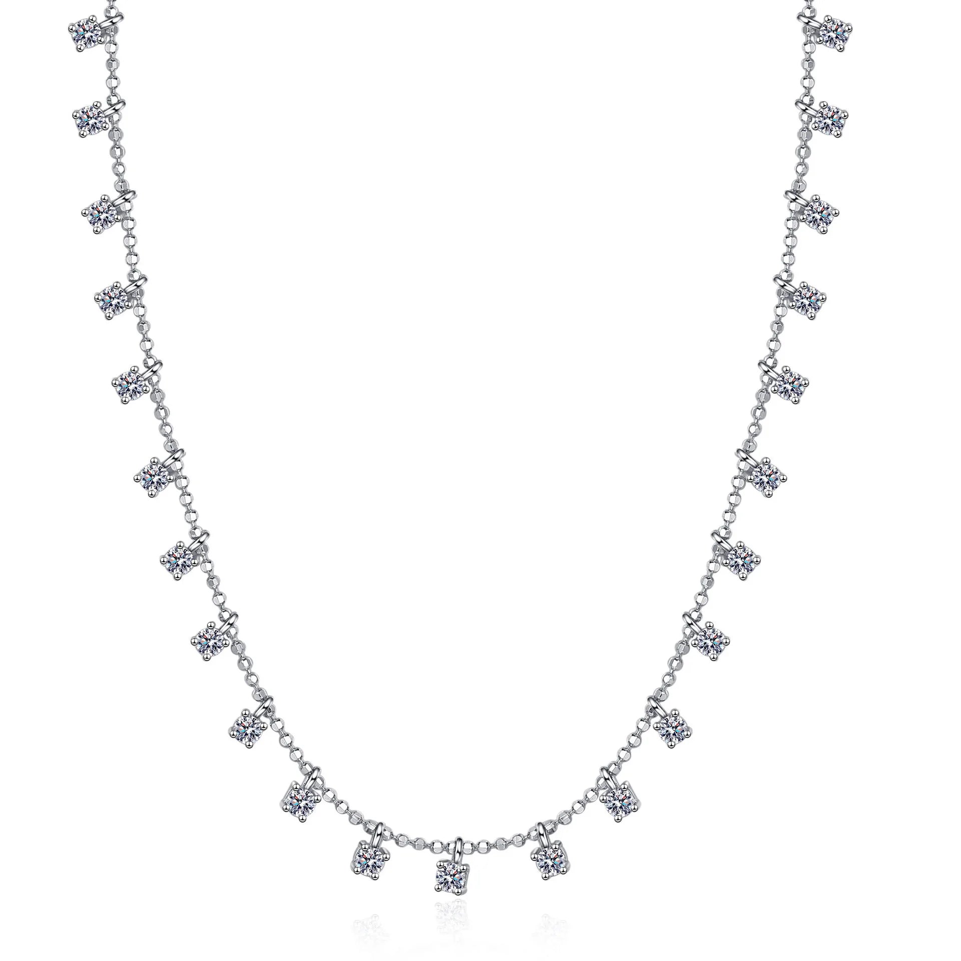 Beautiful 3-4mm Star Sparkling Clavicle Chain Women's Moissanite PT950 Platinum Scattered Starlight Full of Romance