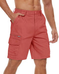 TACVASEN 97% Cotton Multi-Pockets Cargo Shorts Mens Fashion Loose Fit Ripstops Work Shorts Outdoor Safari Casual Retro Shorts