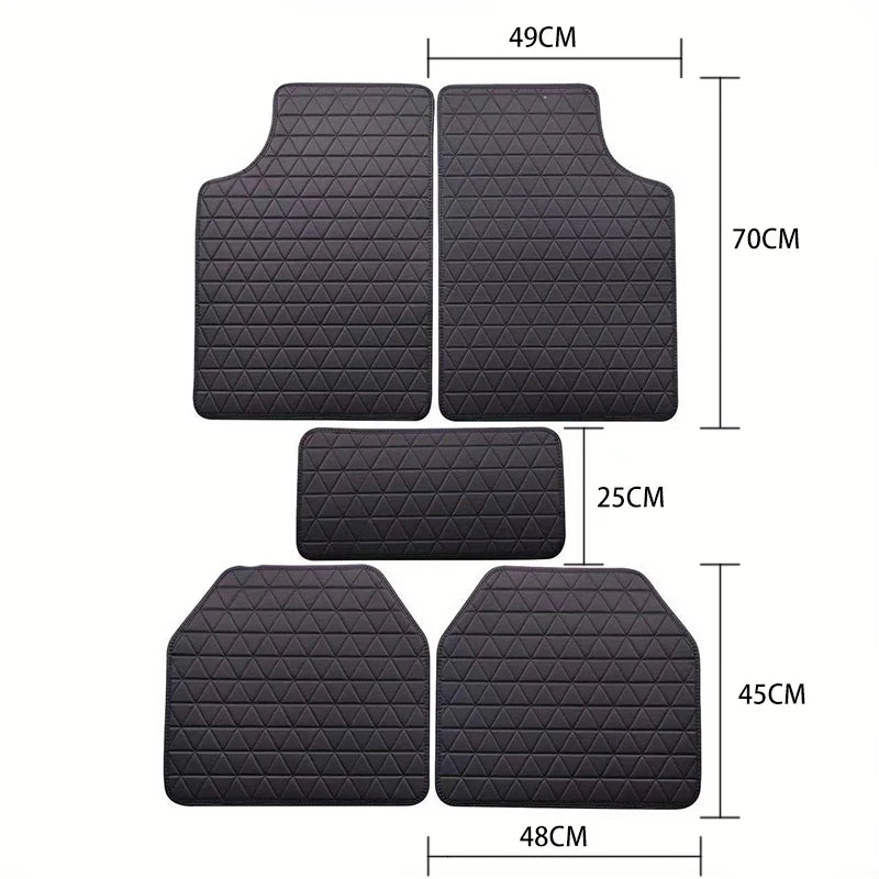 Universal Car Floor Mats Waterproof Wear-resistant 5Pcs Universal Quality Auto Foot Pad Protector Car Interior Accessories ﻿