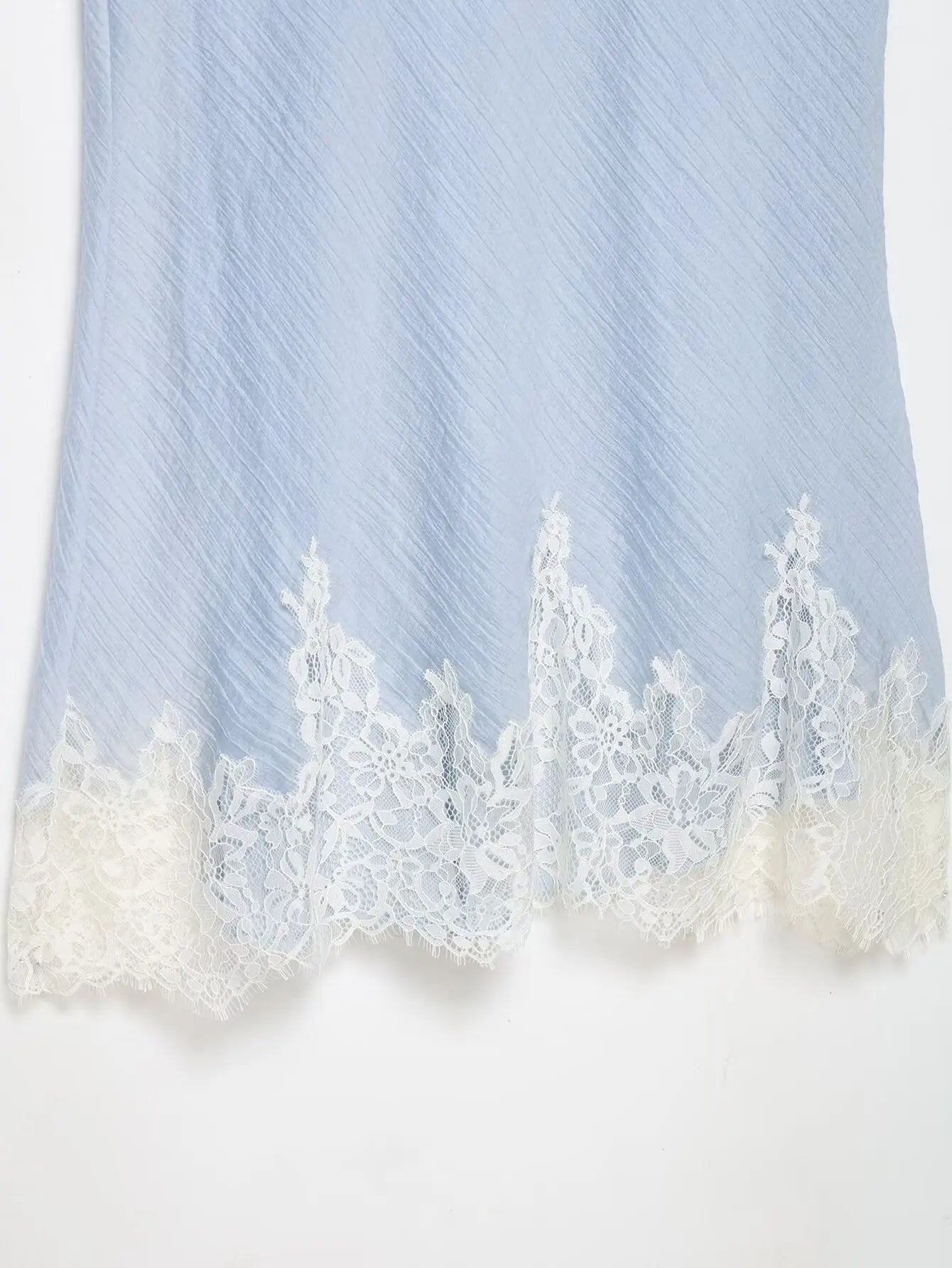 KONDALA Casual Chic Lace Skirt Set Women Holidays Summer Sky Blue Camisole,Midi Skirt 2026 Trendy Beach Leisure Street Skirt Set