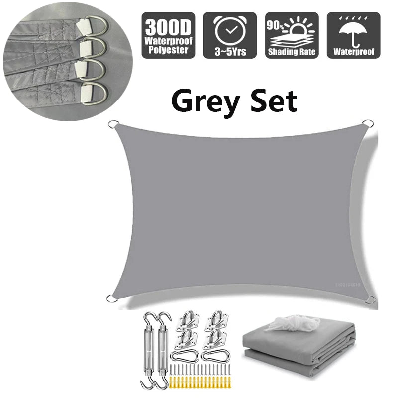 Waterproof Large Sun Shelter Sunshade Protection Outdoor Canopy Garden Patio Pool Shade Sail Awning Camping Shade ﻿