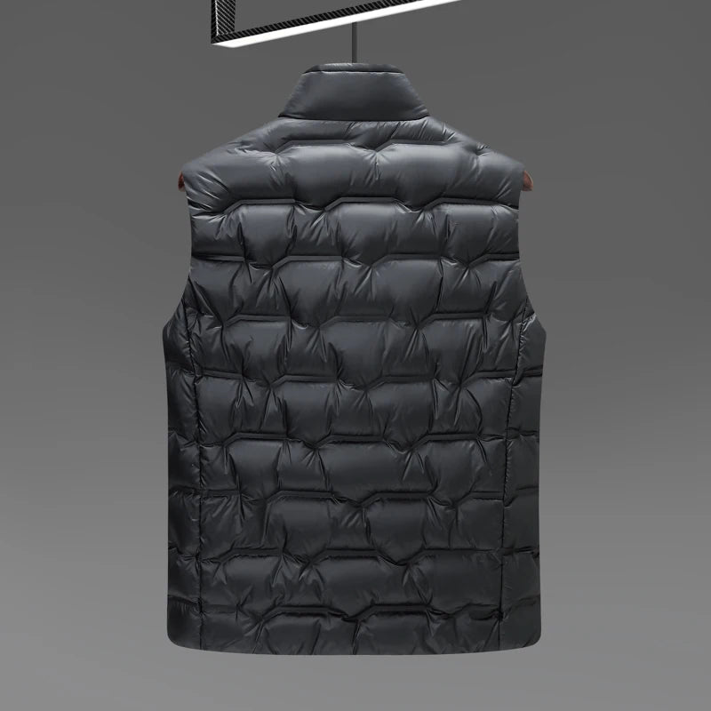 2025 Winter New Down Vest Coat Waterproof Fabric 90% Duck Down Content Thickened Warm Fashion Casual Down Shoulder