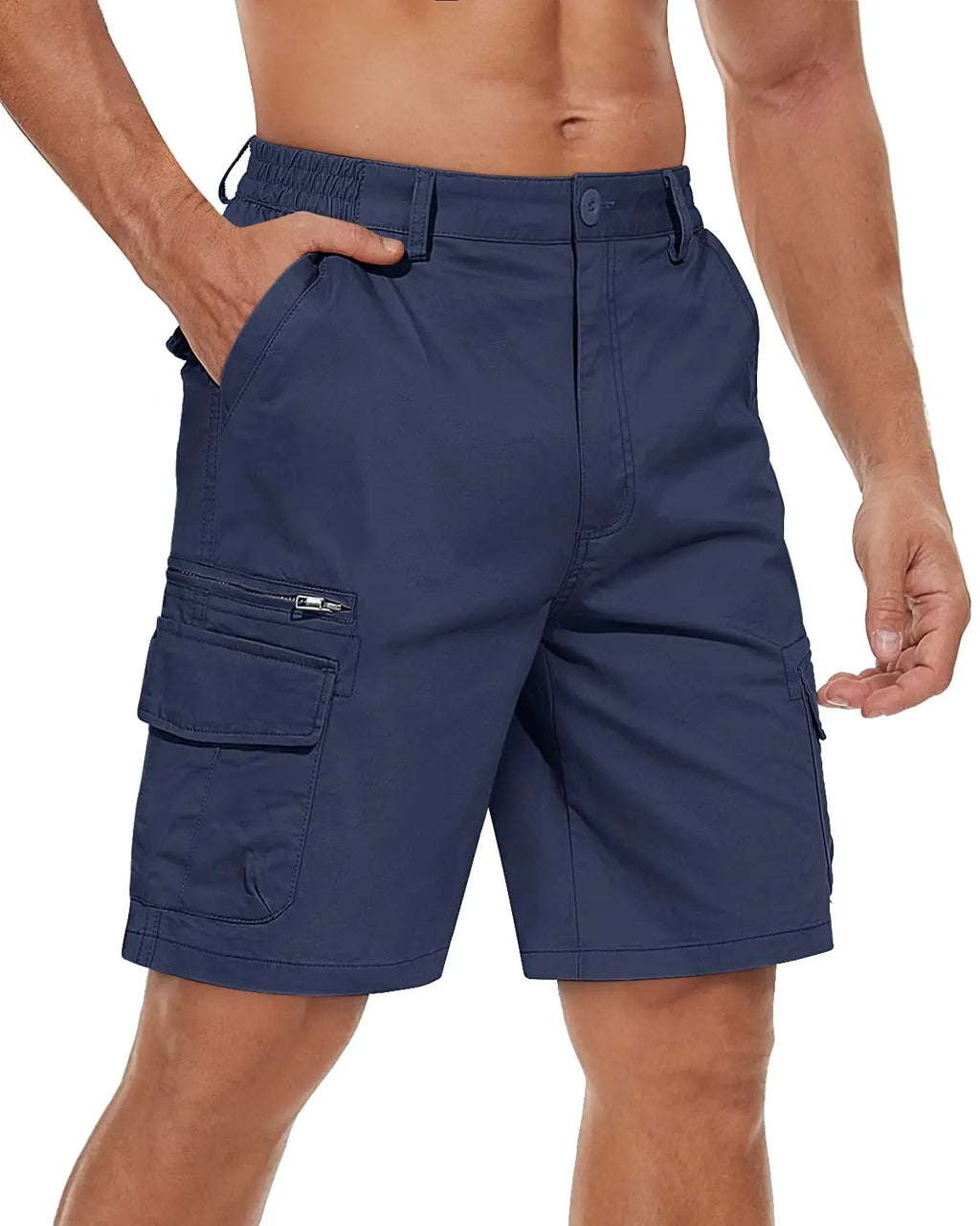 TACVASEN 97% Cotton Multi-Pockets Cargo Shorts Mens Fashion Loose Fit Ripstops Work Shorts Outdoor Safari Casual Retro Shorts