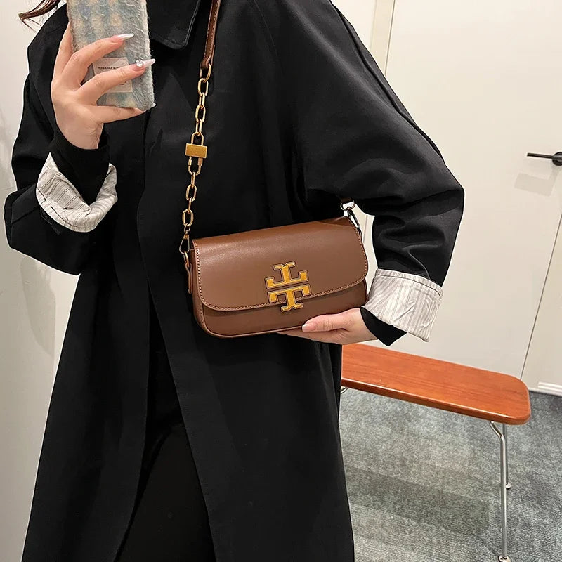 Luxury Leather Diaper Bags For Women Designer Crossbody Shoulder Purse Elegant Ladies Tote Handbag Classic Fashionable