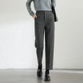 SENTUBILA Straight Ankle-length Women Pants 2026 Winter Slim Fit Thick High Waist Warm Solid Office Lady Pencil Pant 144K56987