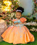Luxury Lavender Girls Birthday Dress Beading With Bow Floral Flower Girl Dresses Queen Ball Gowns for Wedding Party Customized