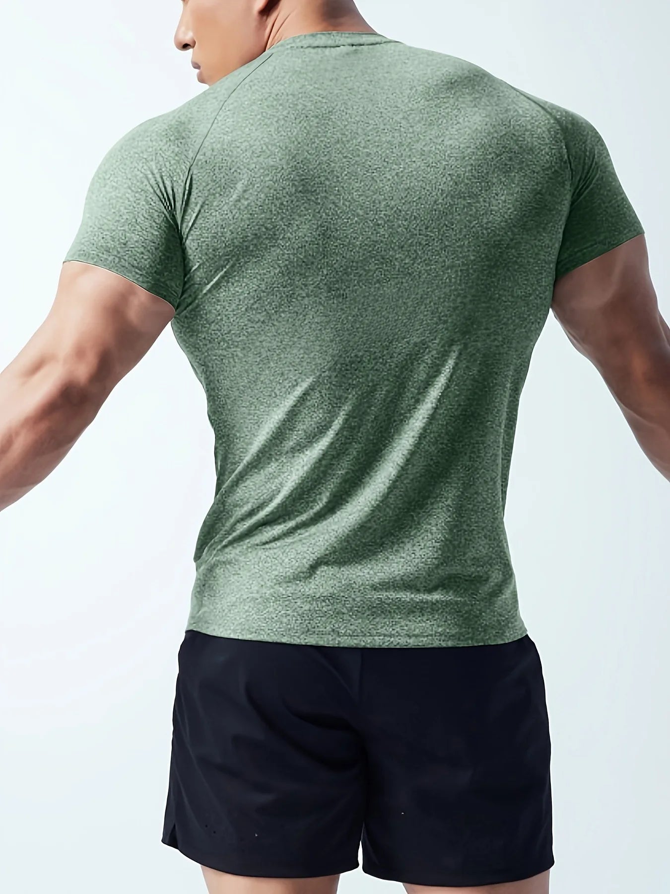 Man T Shirt Men Fitness T-shirt Exercise Short-Sleeved Men's Running Tees Gym Training Stretch Tops Summer Sports Tshirt