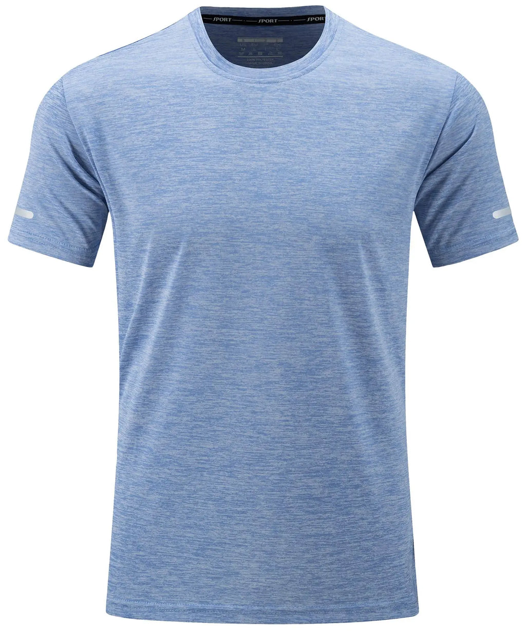 TACVASEN Quick Dry Summer T-shirts Mens Running Jogging T-shirts Crew Neck Athlete Sports Gym Fitness Pullover Reflective Shirts