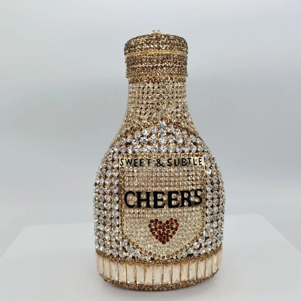 Champange Bottle bag Purses New Luxury Women Prom Dinner Crystal Clutches Diamond Lady Handbags Party Wedding Dinner bag