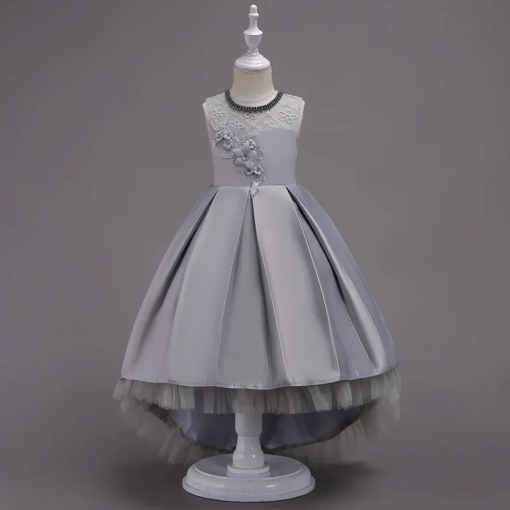 Children's Dress Princess  Embroidered Girl's Lace Flower Girl Trailing Ball Gown flower girl dresses vestidos para niñas