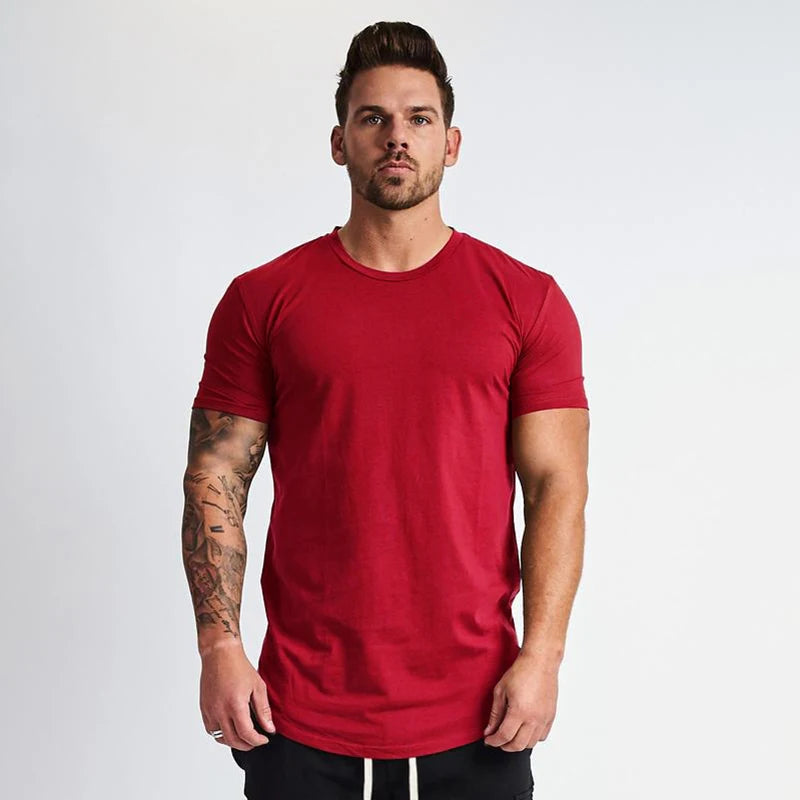 Men's Muscle Exercise T-shirt Fashionable Short Sleeved Top Fitness Equipment Gym Men's T-shirt 2026 Summer New Product