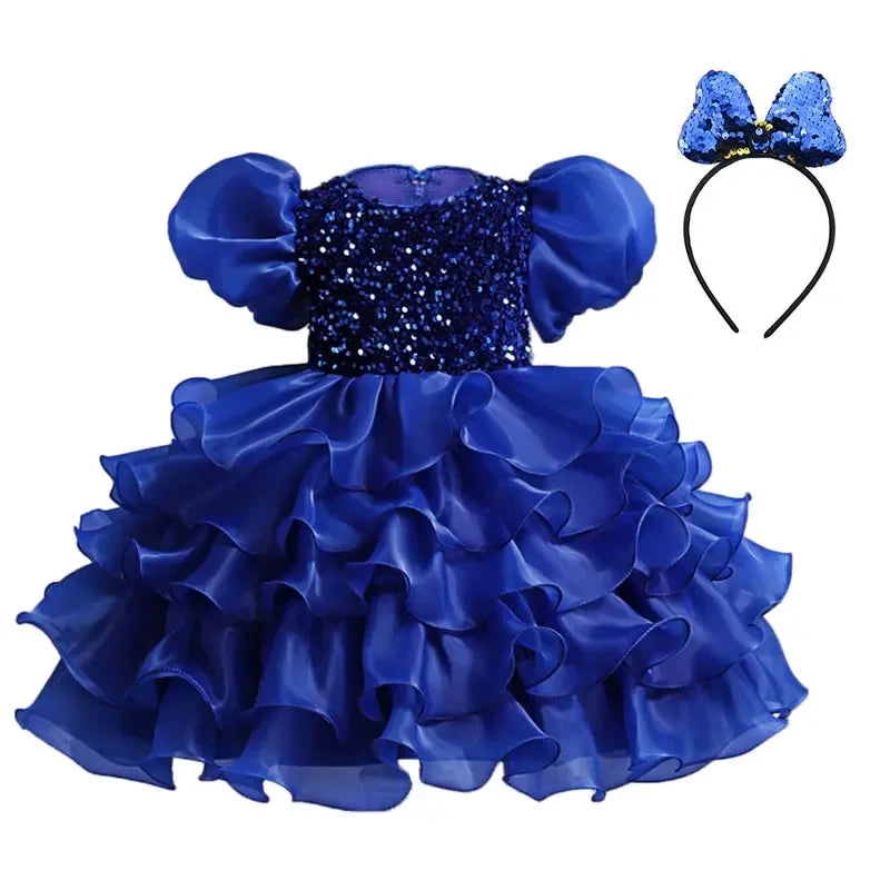 Fashion Flower Girl Dresses for Weddings Four Seasons Girls Party Dresses Short Sleeve Polyester Children Clothing Girl Dress