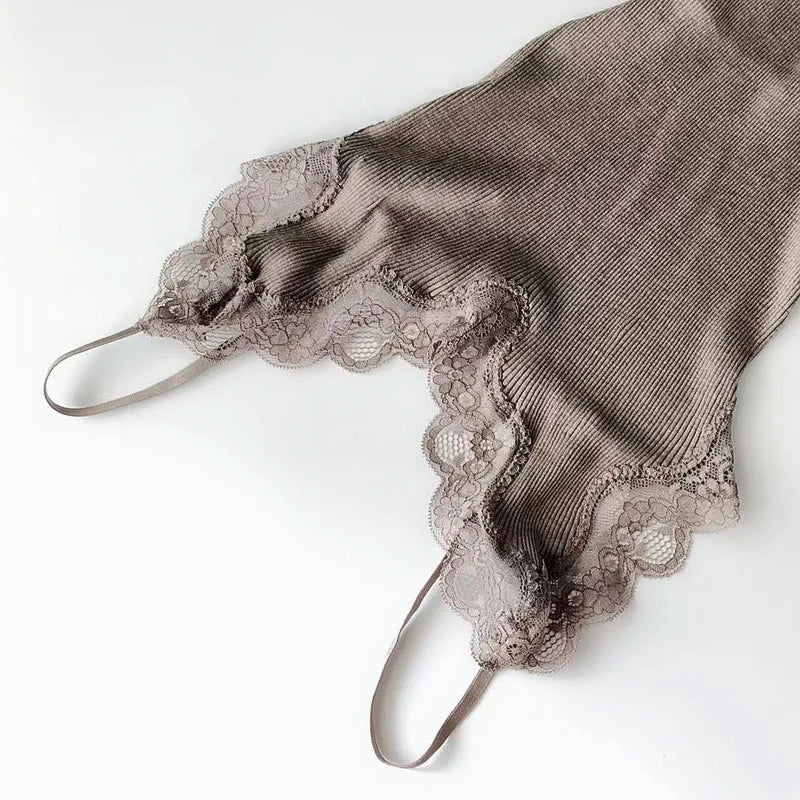 Birdtree 70% Silk 30% Cotton Lace Camisole Women Knit Tank Top Spaghetti Strap Elastic Slim Basic Sleepwear Vest Summer T35701C