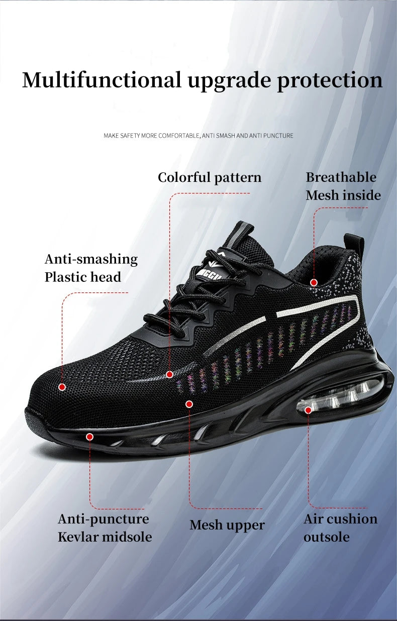 Insulation 6KV Work Safety Shoes Men Lightweight Air Cushion Indestructible Safety Boots Breathable Protective Work Sneakers
