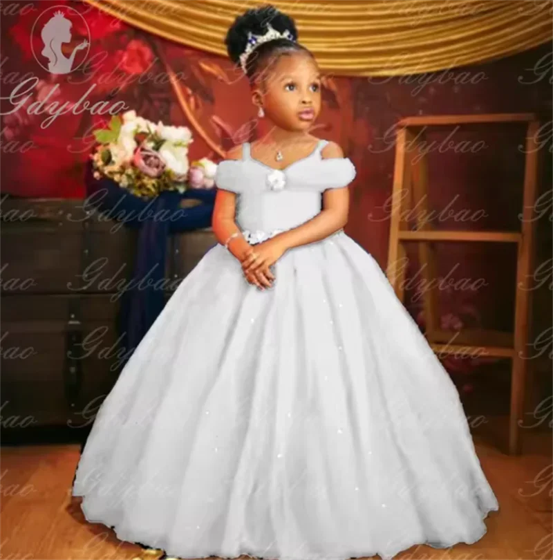 Royal Blue Flower Girl Dresses For Wedding Beaded Tulle Toddler Girls Pageant Dress Kids Formal Wear