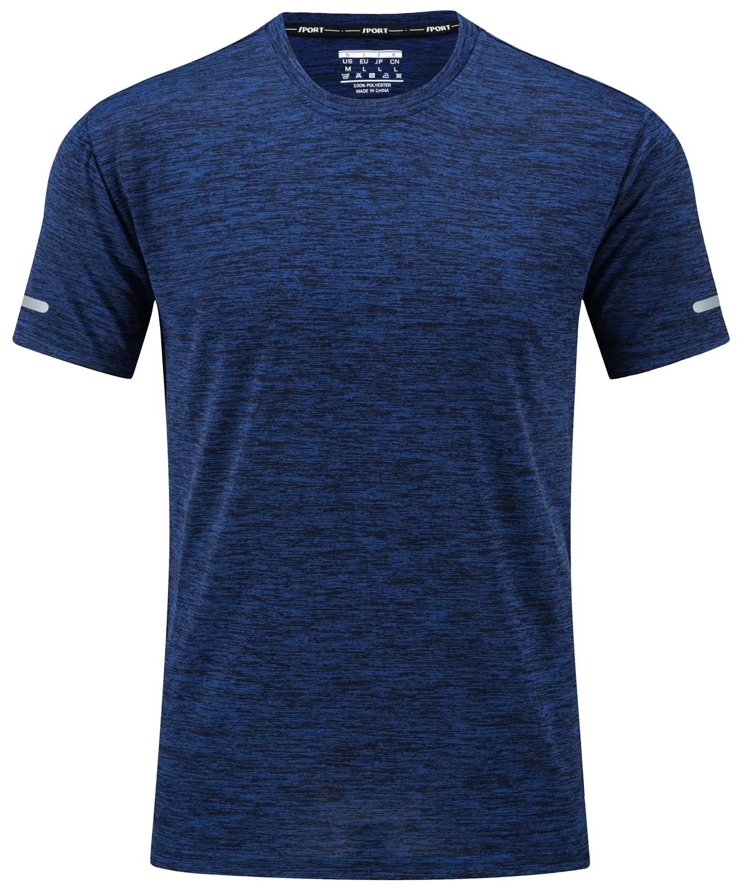 TACVASEN Quick Dry Summer T-shirts Mens Running Jogging T-shirts Crew Neck Athlete Sports Gym Fitness Pullover Reflective Shirts