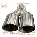 1 PCS Exhaust Tip Car modify Double Outlet Exhaust Pipe Nozzle Decoration Stainless Tail Pipes Muffler