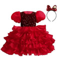 Fashion Flower Girl Dresses for Weddings Four Seasons Girls Party Dresses Short Sleeve Polyester Children Clothing Girl Dress