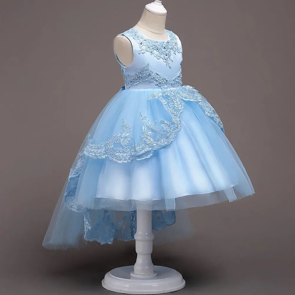 Children's Dress Princess  Embroidered Girl's Lace Flower Girl Trailing Ball Gown flower girl dresses vestidos para niñas