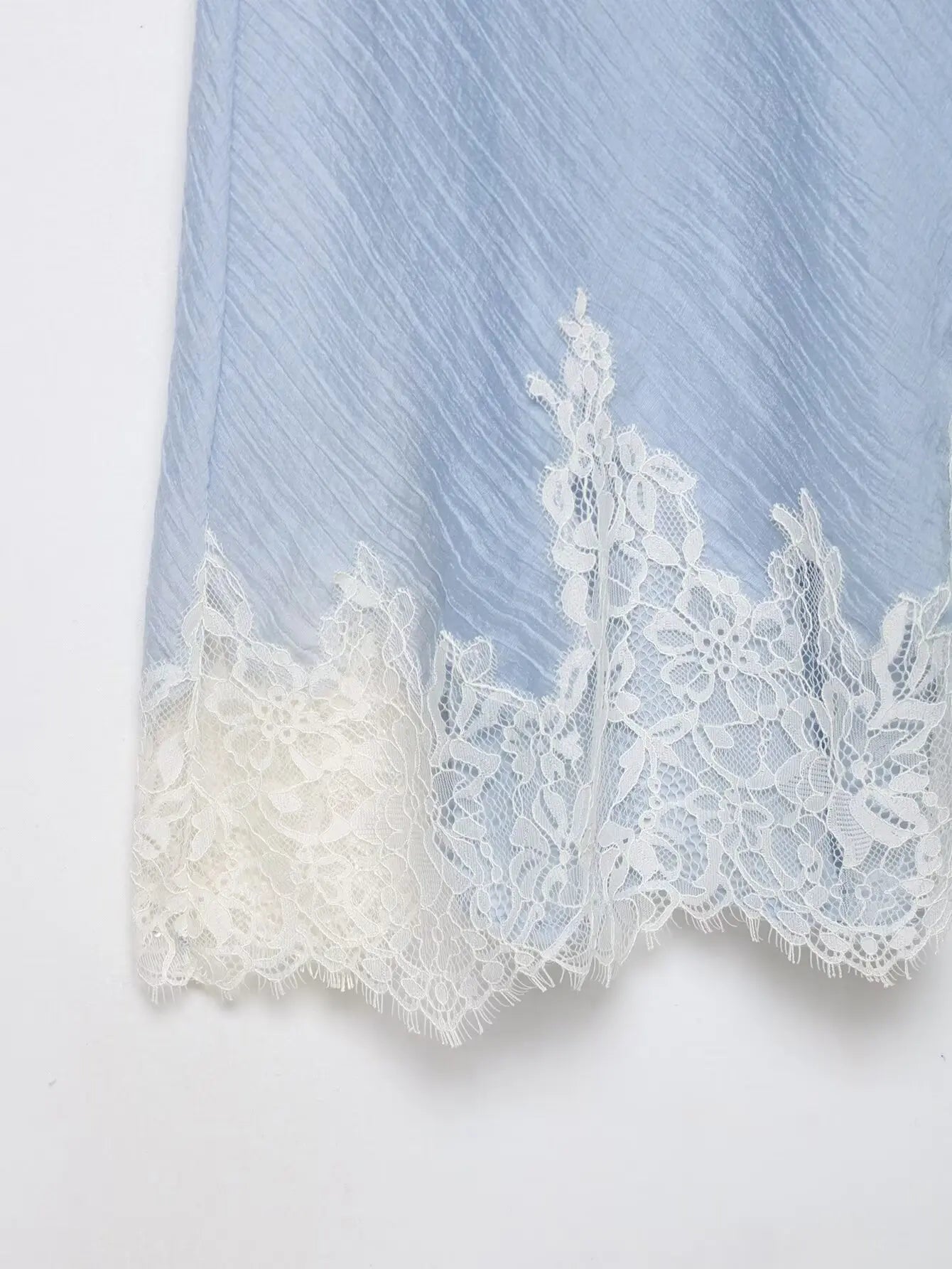 KONDALA Casual Chic Lace Skirt Set Women Holidays Summer Sky Blue Camisole,Midi Skirt 2026 Trendy Beach Leisure Street Skirt Set
