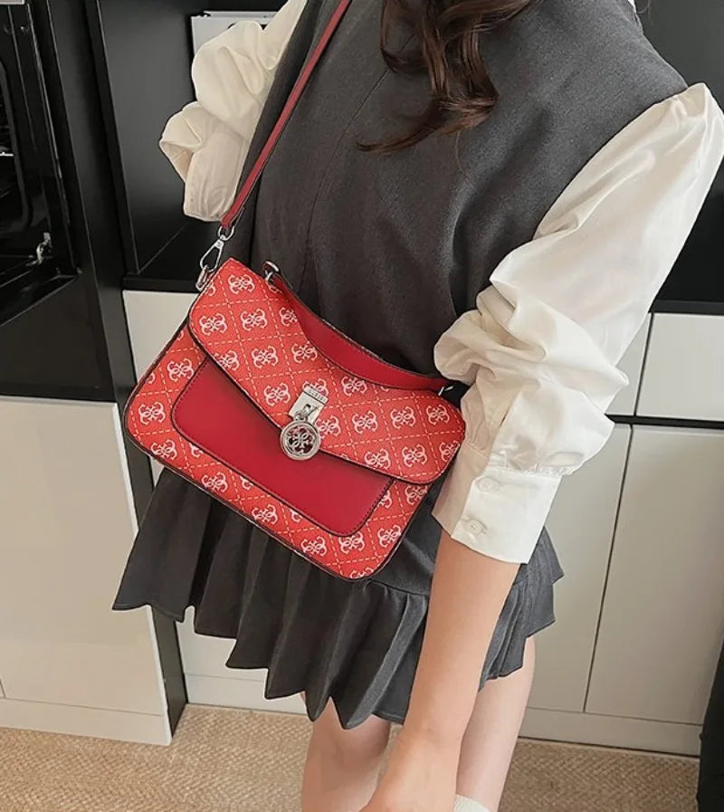 Vintage Print Women's Handbag - Stylish & Trendy Versatile Design for Handheld, Shoulder & Crossbody Wear