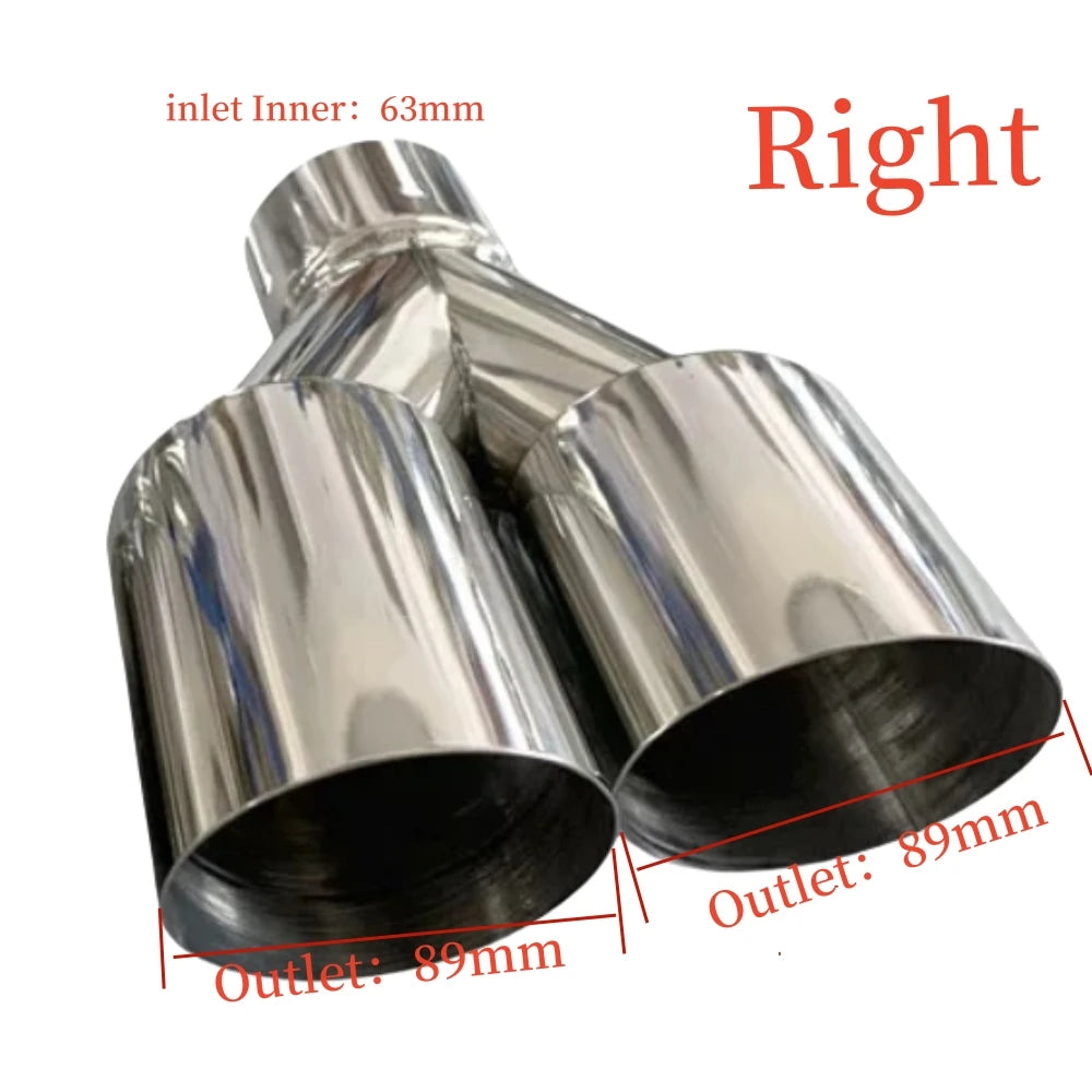1 PCS Exhaust Tip Car modify Double Outlet Exhaust Pipe Nozzle Decoration Stainless Tail Pipes Muffler