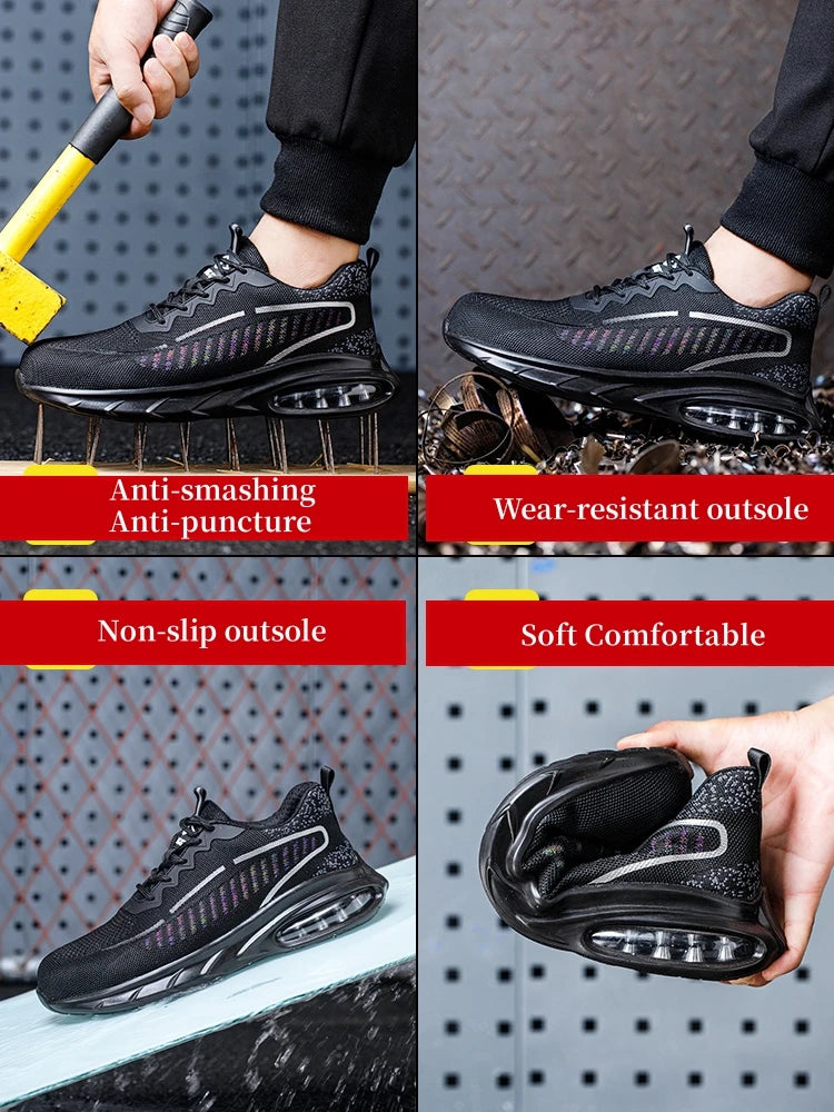 Insulation 6KV Work Safety Shoes Men Lightweight Air Cushion Indestructible Safety Boots Breathable Protective Work Sneakers