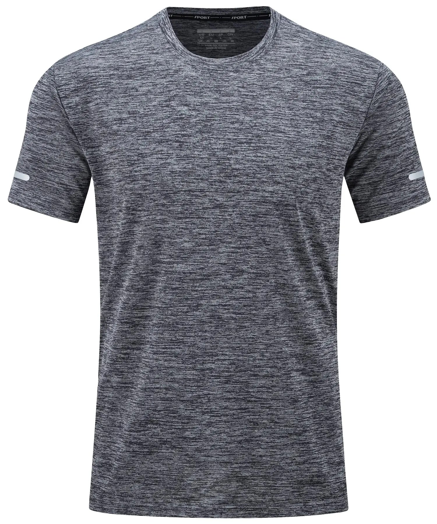 TACVASEN Quick Dry Summer T-shirts Mens Running Jogging T-shirts Crew Neck Athlete Sports Gym Fitness Pullover Reflective Shirts