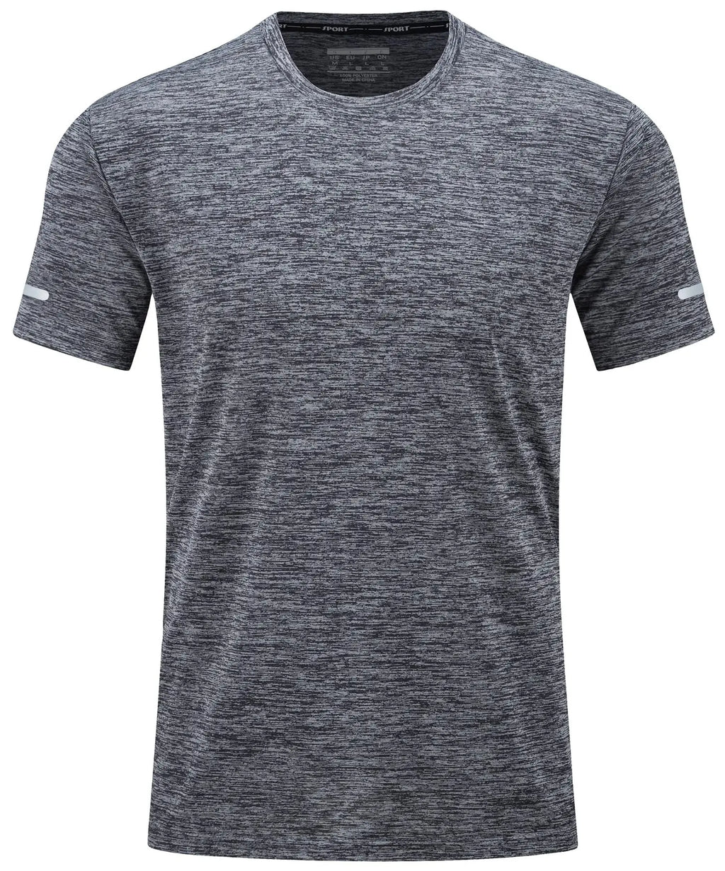 TACVASEN Quick Dry Summer T-shirts Mens Running Jogging T-shirts Crew Neck Athlete Sports Gym Fitness Pullover Reflective Shirts