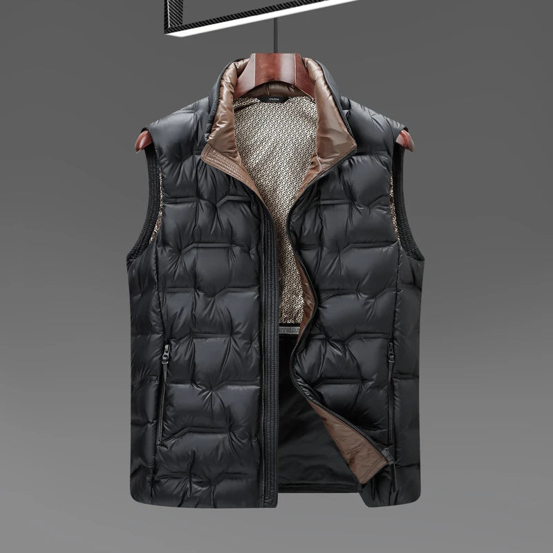 2025 Winter New Down Vest Coat Waterproof Fabric 90% Duck Down Content Thickened Warm Fashion Casual Down Shoulder