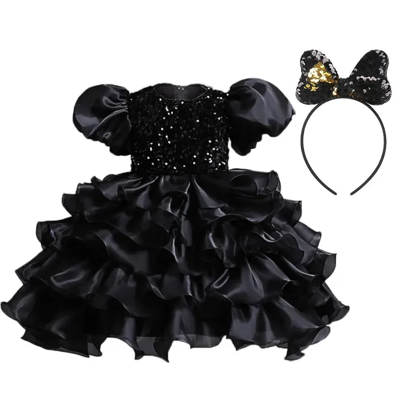 Fashion Flower Girl Dresses for Weddings Four Seasons Girls Party Dresses Short Sleeve Polyester Children Clothing Girl Dress